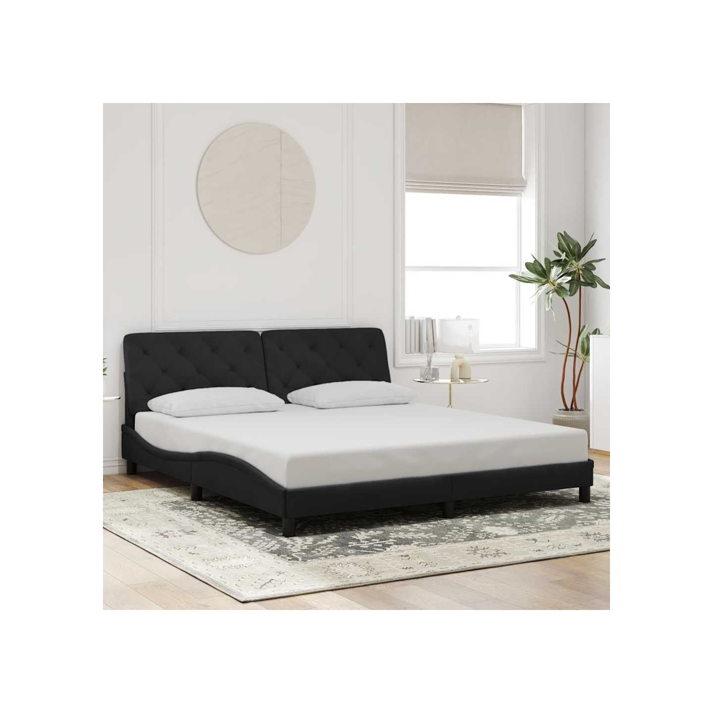 Cadre de lit sans matelas noir 180x200 cm velours