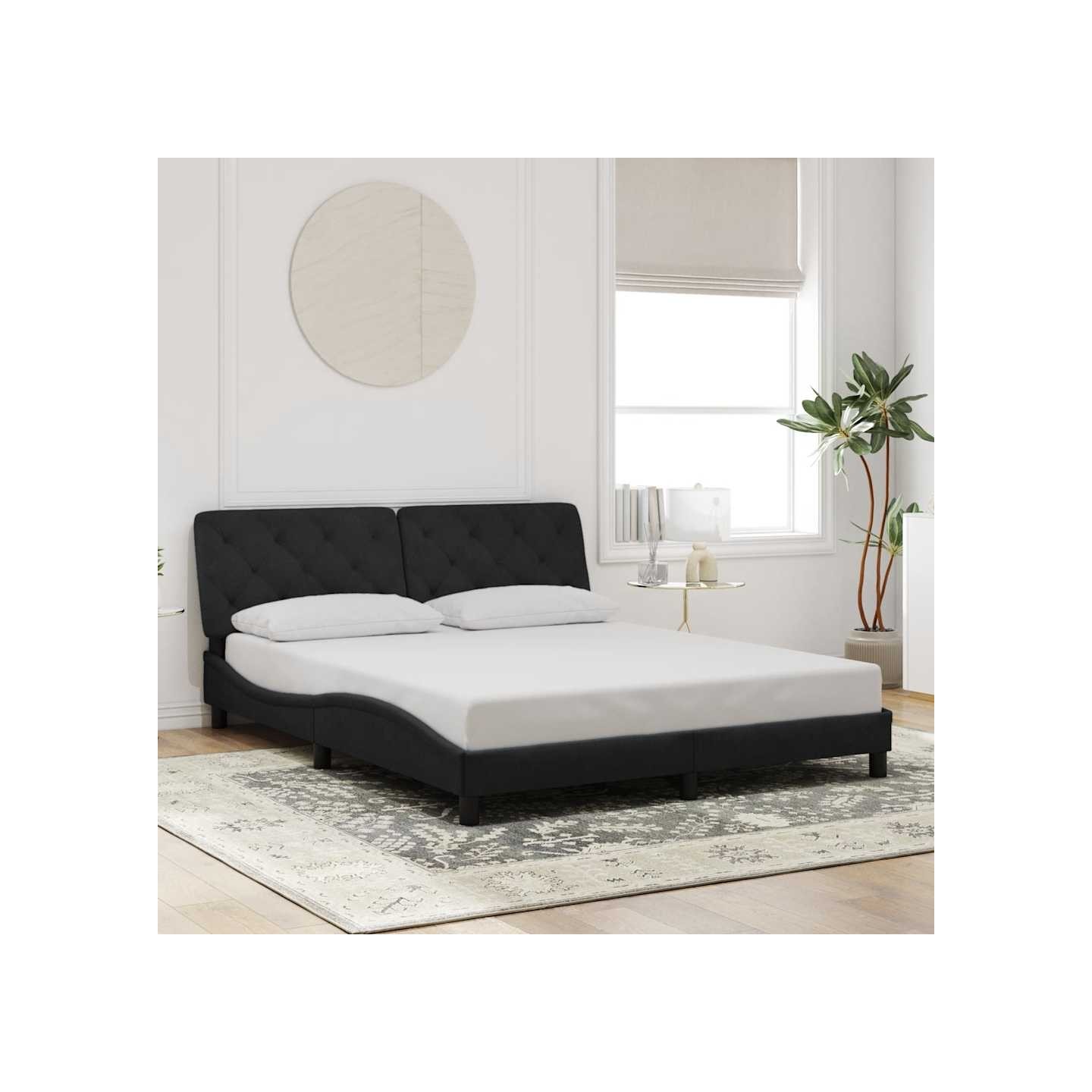 Cadre de lit sans matelas noir 160x200 cm velours