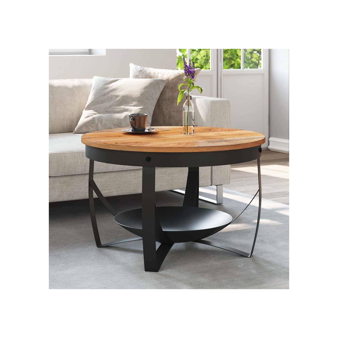Table basse Ø68x43 cm Bois d'acacia solide