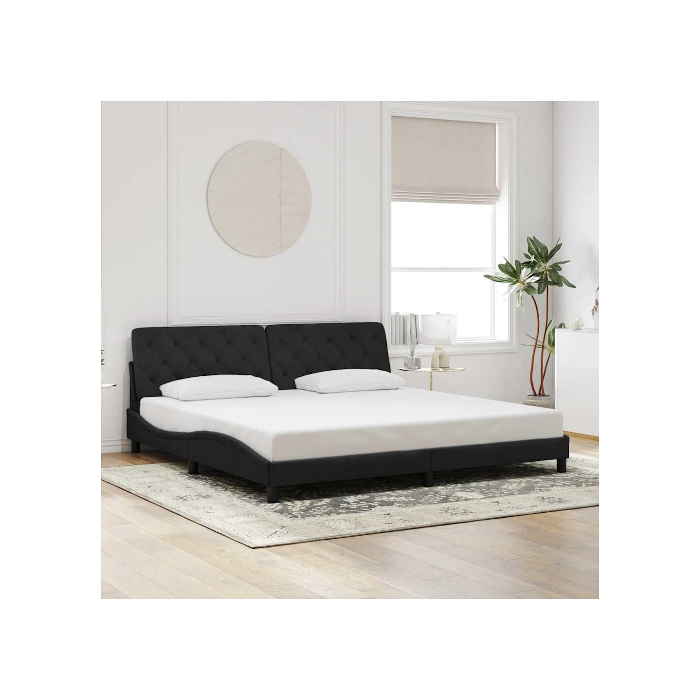 Cadre de lit sans matelas noir 200x200 cm velours