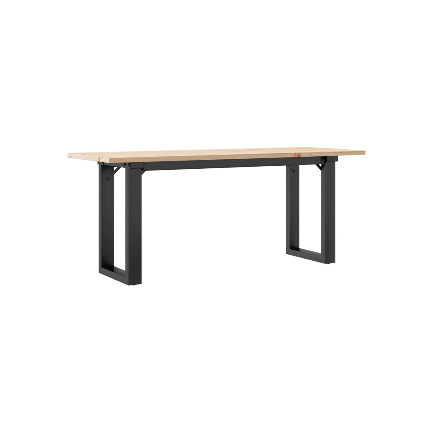 Table basse cadre en O 110x40x45 cm bois de pin massif et acier