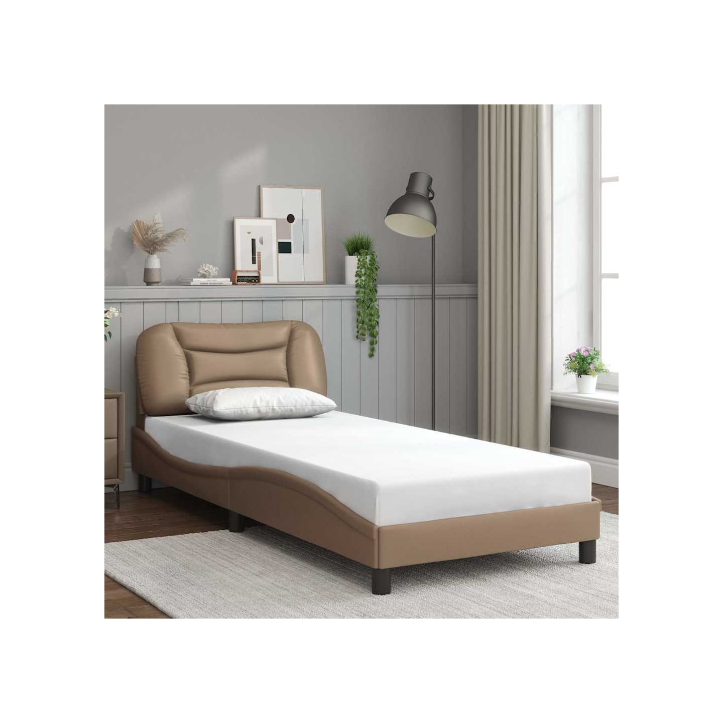 Cadre de lit sans matelas Hvar cappuccino 90x200 cm similicuir