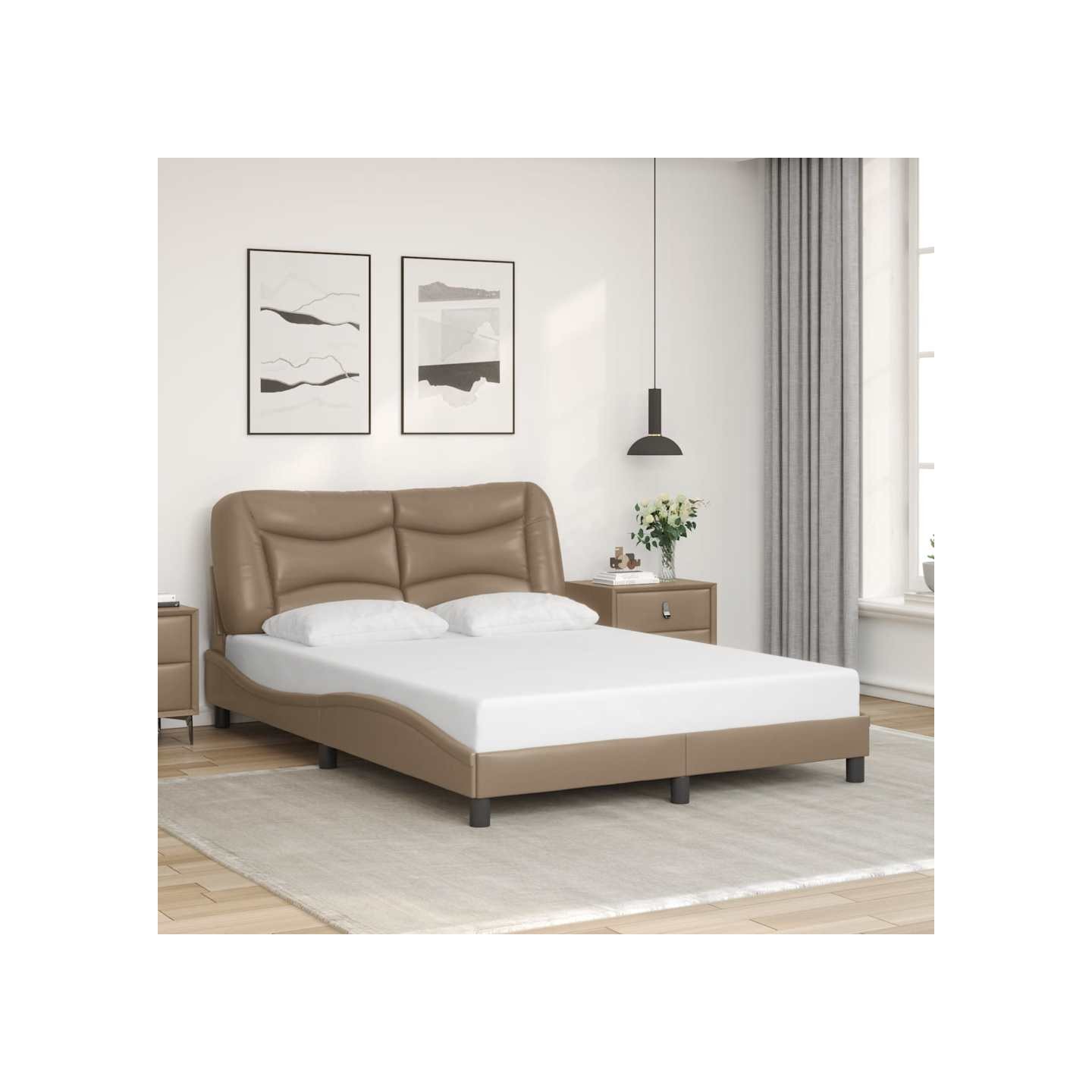Cadre de lit sans matelas Hvar cappuccino 120x200 cm similicuir