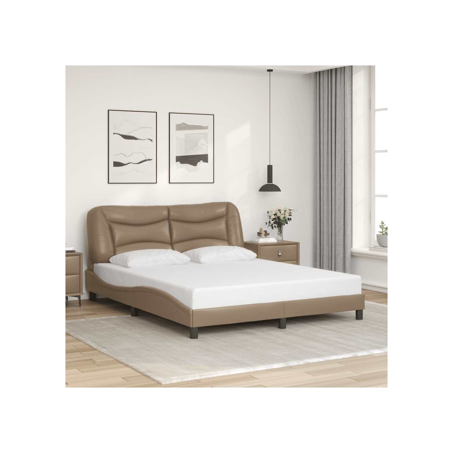 Cadre de lit sans matelas Hvar cappuccino 160x200 cm similicuir