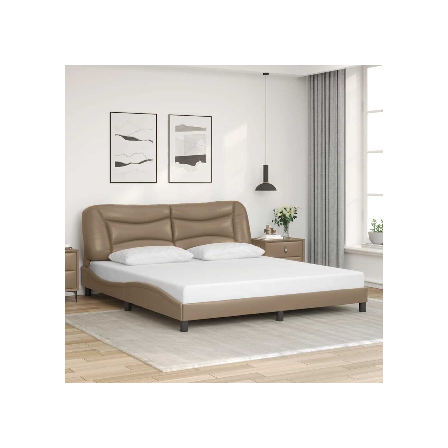 Cadre de lit sans matelas Hvar cappuccino 180x200 cm similicuir