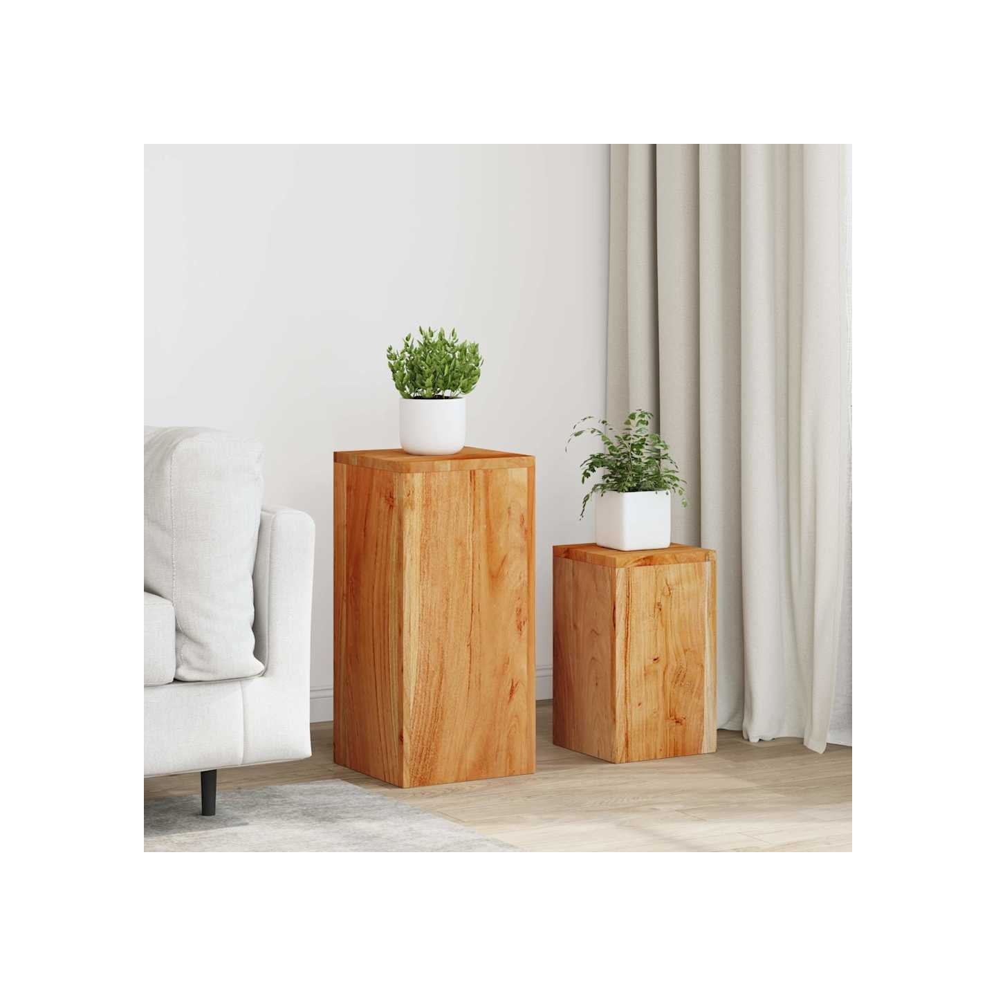 Supports pour plantes 2 pcs bois d'acacia massif