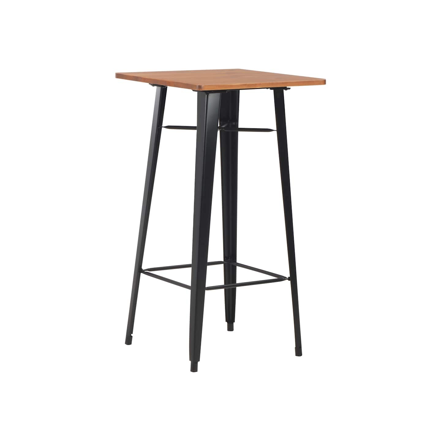 Table de bar Noir 60x60x108 cm Pinède et acier