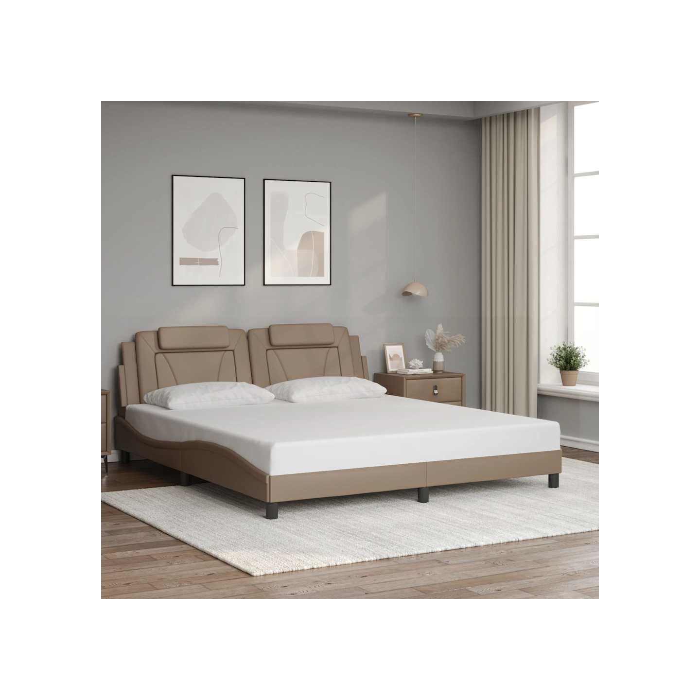 Cadre de lit Viana sans matelas cappuccino 180x200 cm similicuir