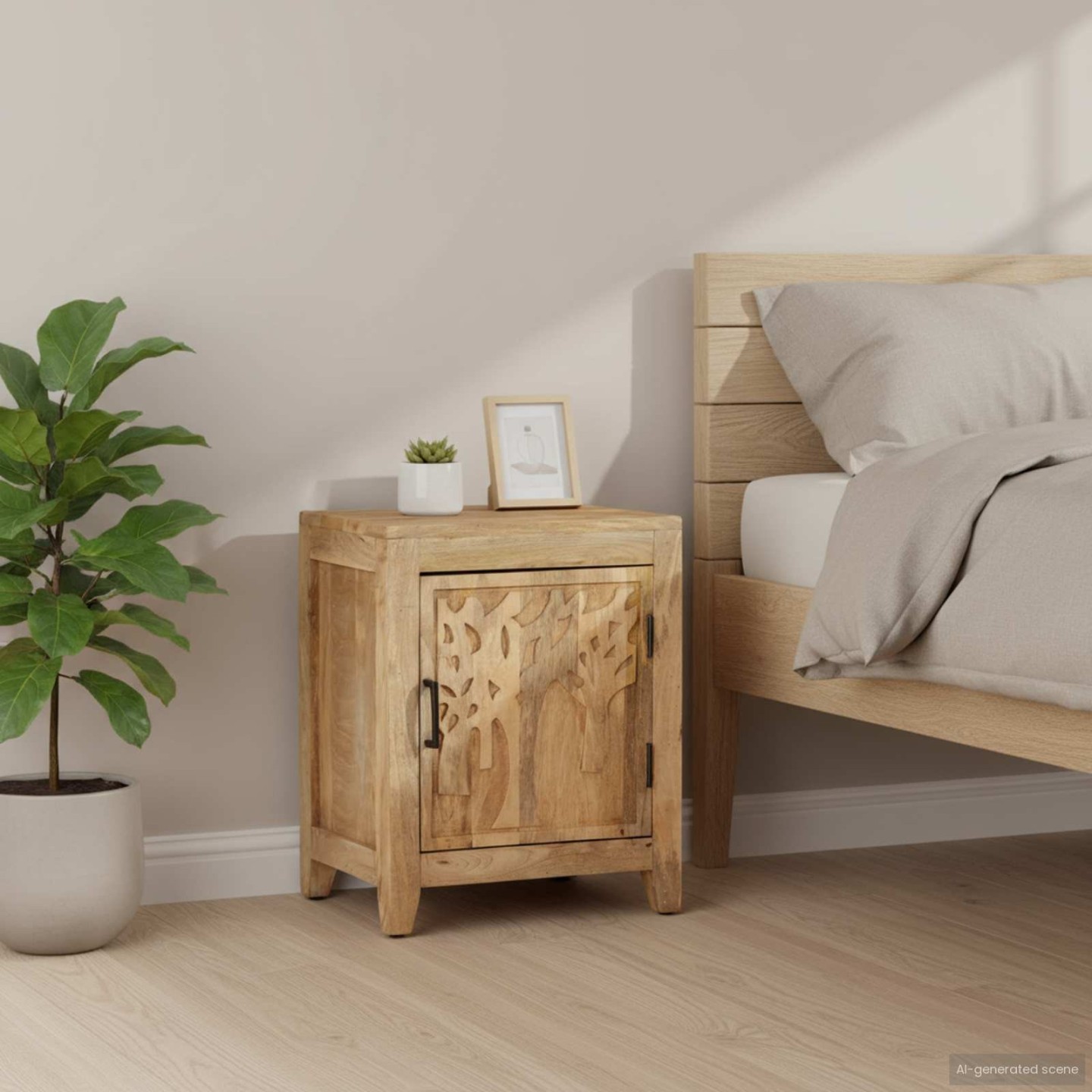 Table de chevet 40x30x50 cm Bois de manguier massif