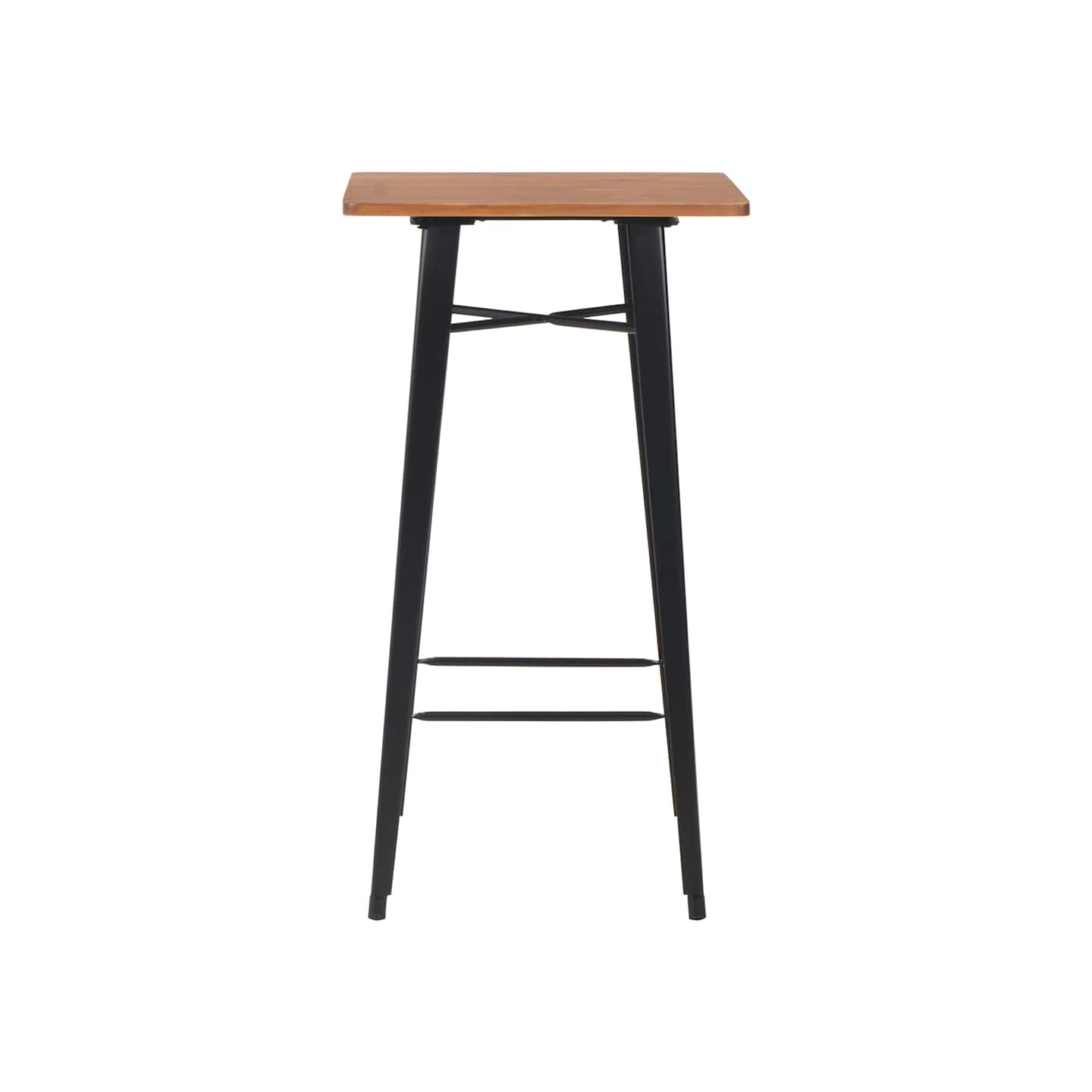 Table de bar Noir 60x60x108 cm Pinède et acier
