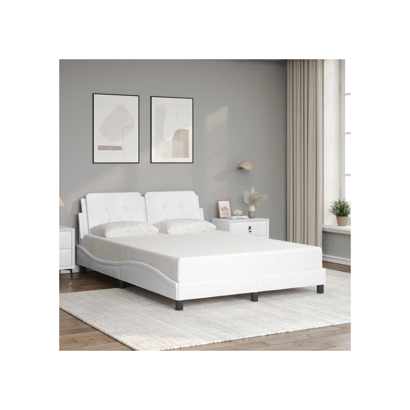 Cadre de lit sans matelas Zadar blanc 120x200 cm similicuir