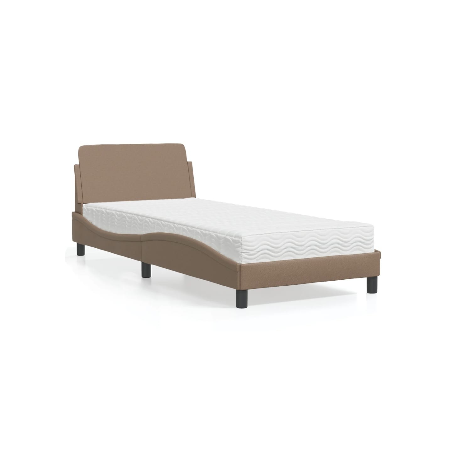 Lit avec matelas Dover cappuccino 90x200 cm similicuir