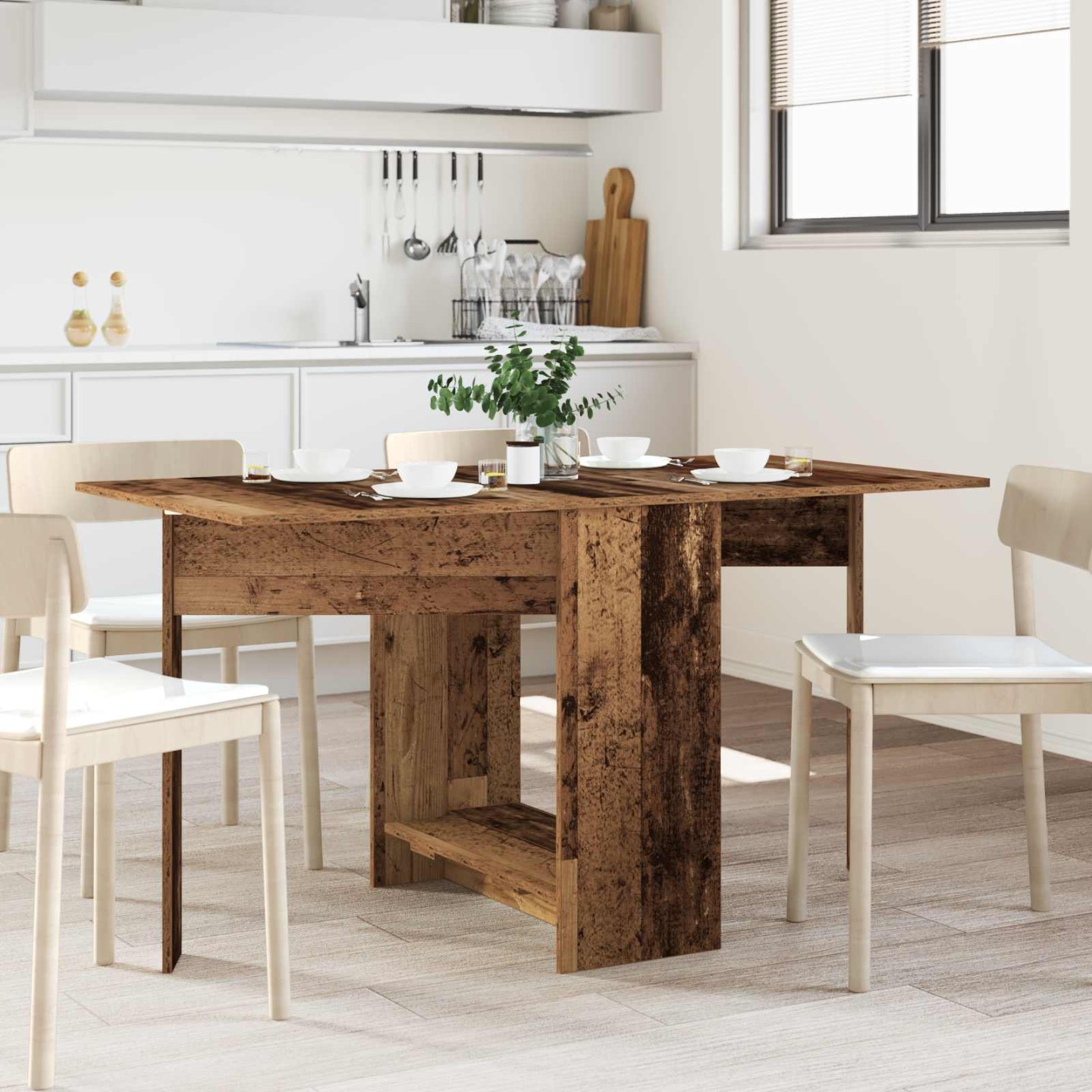 Table à dîner 138 x 70 x 73,5 cm Bois d'ingénierie Bois ancien
