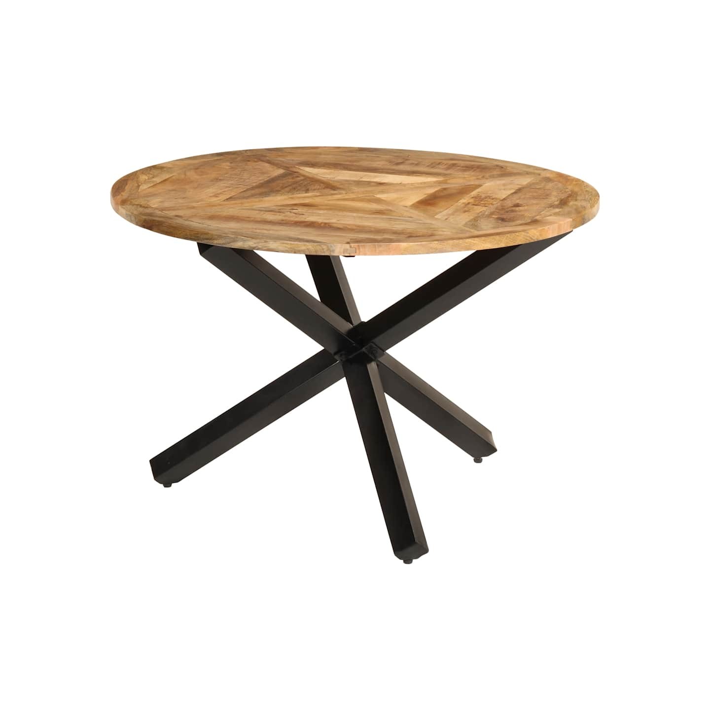 Table à manger Ø110x75 cm bois massif de manguier brut