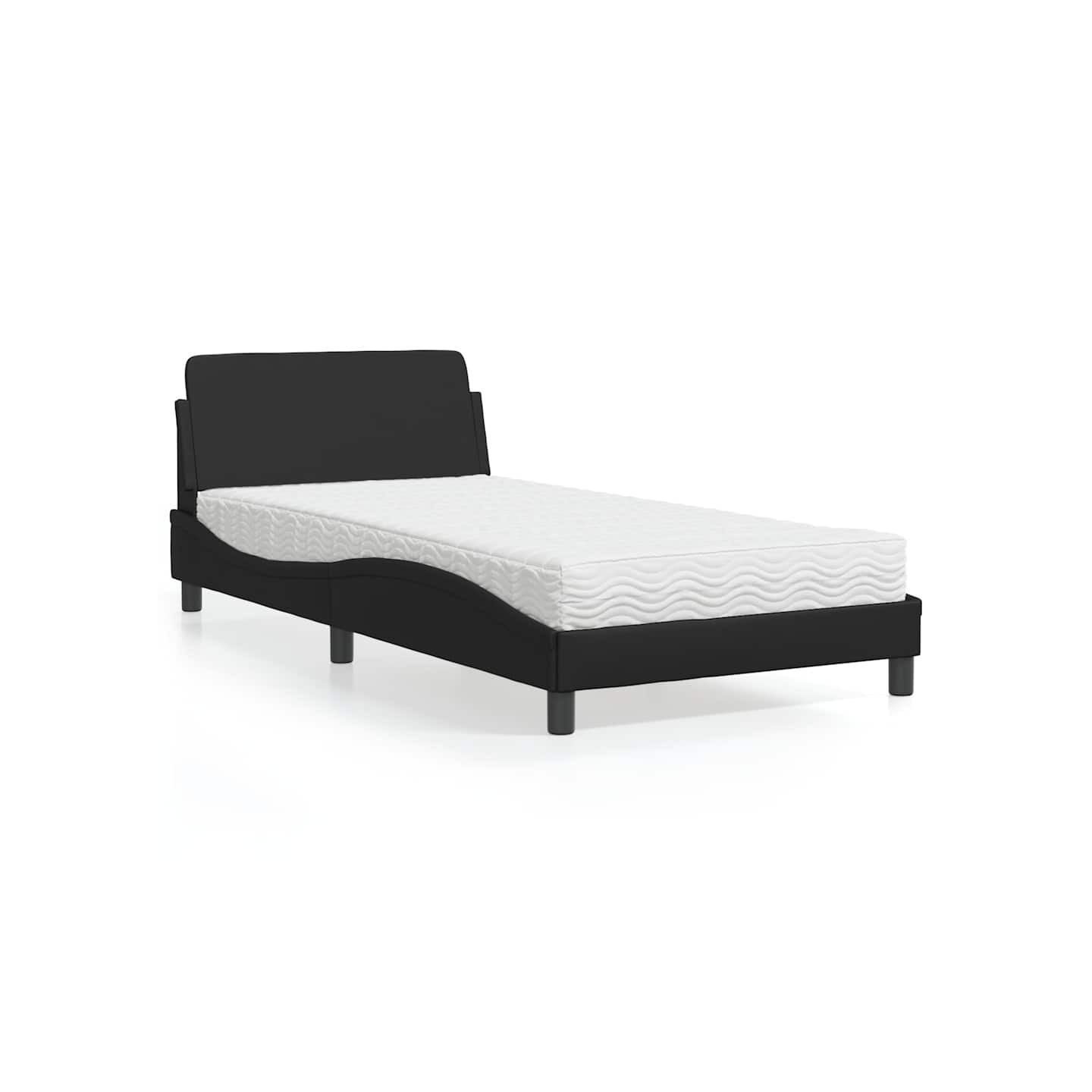 Lit avec matelas Dover noir 100x200 cm similicuir
