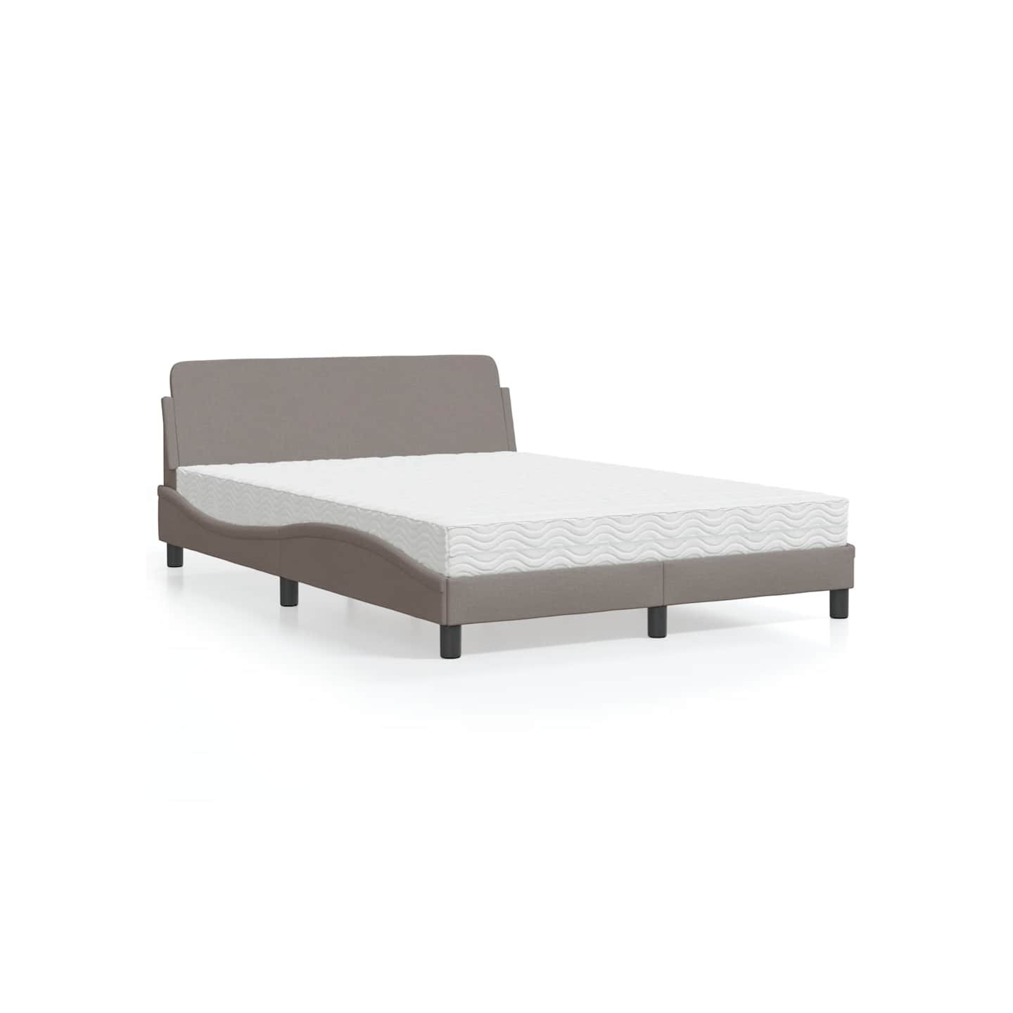 Lit avec matelas Dover taupe 120x200 cm tissu