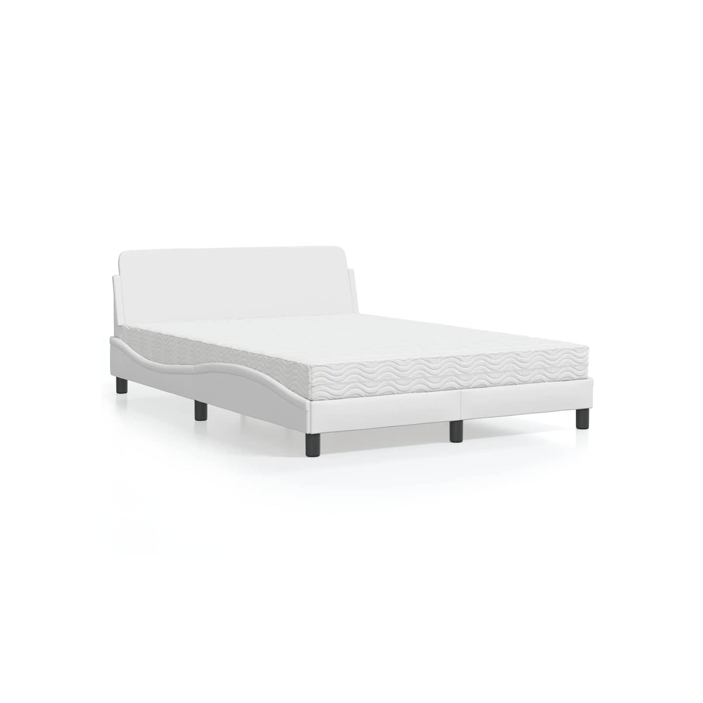 Lit avec matelas Dover blanc 120x200 cm similicuir