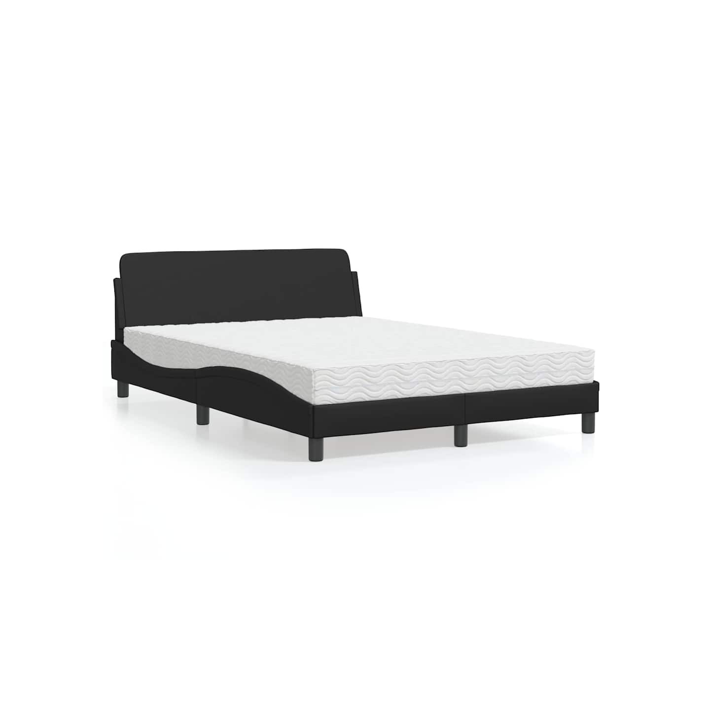 Lit avec matelas Dover noir 140x190 cm similicuir