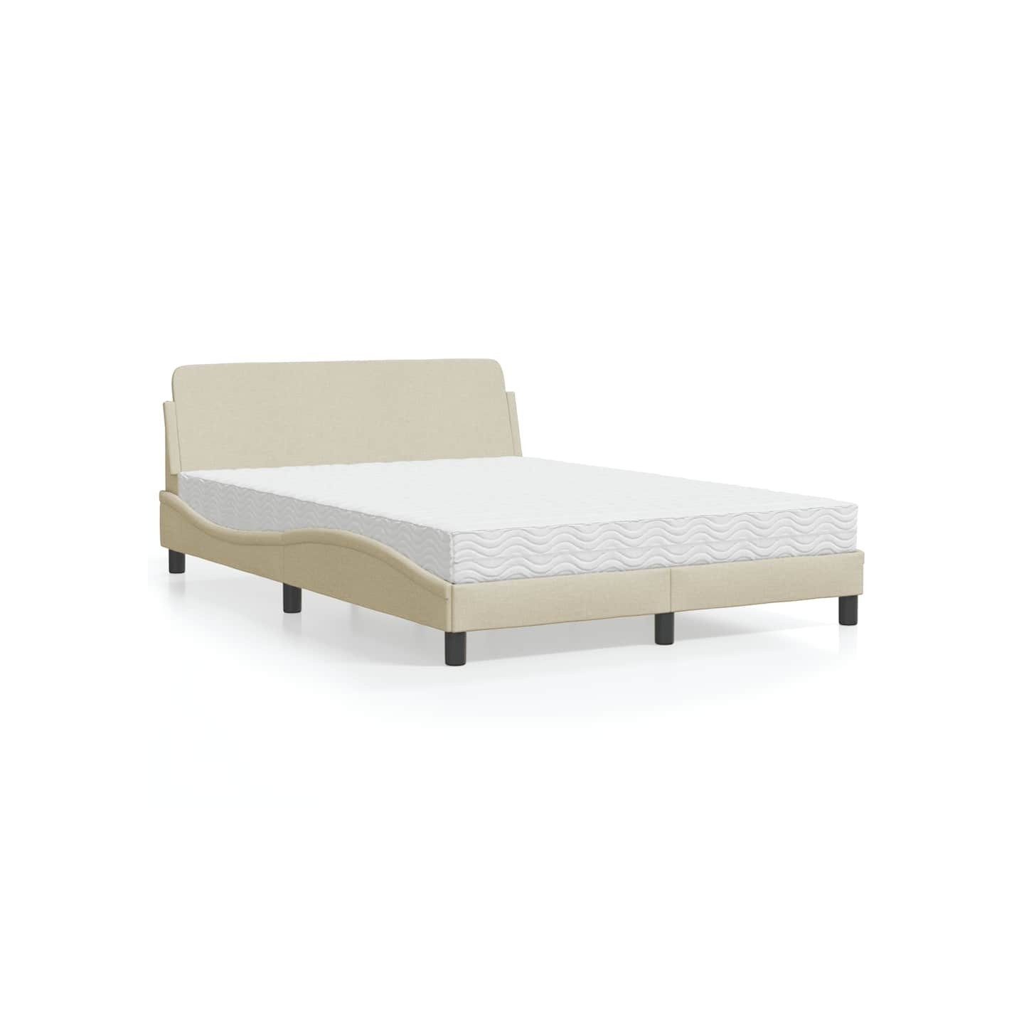 Lit avec matelas Dover crème 140x190 cm tissu