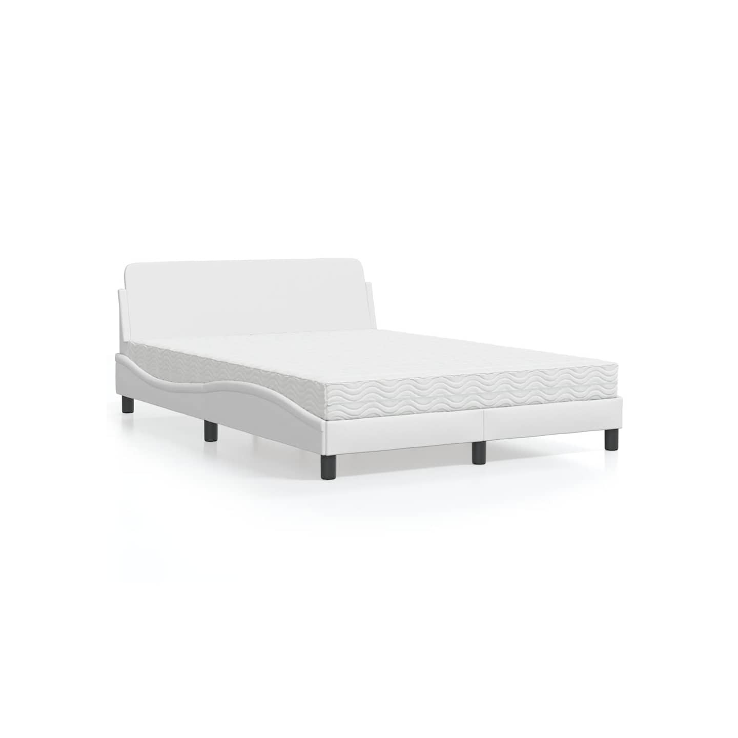 Lit avec matelas Dover blanc 140x190 cm similicuir