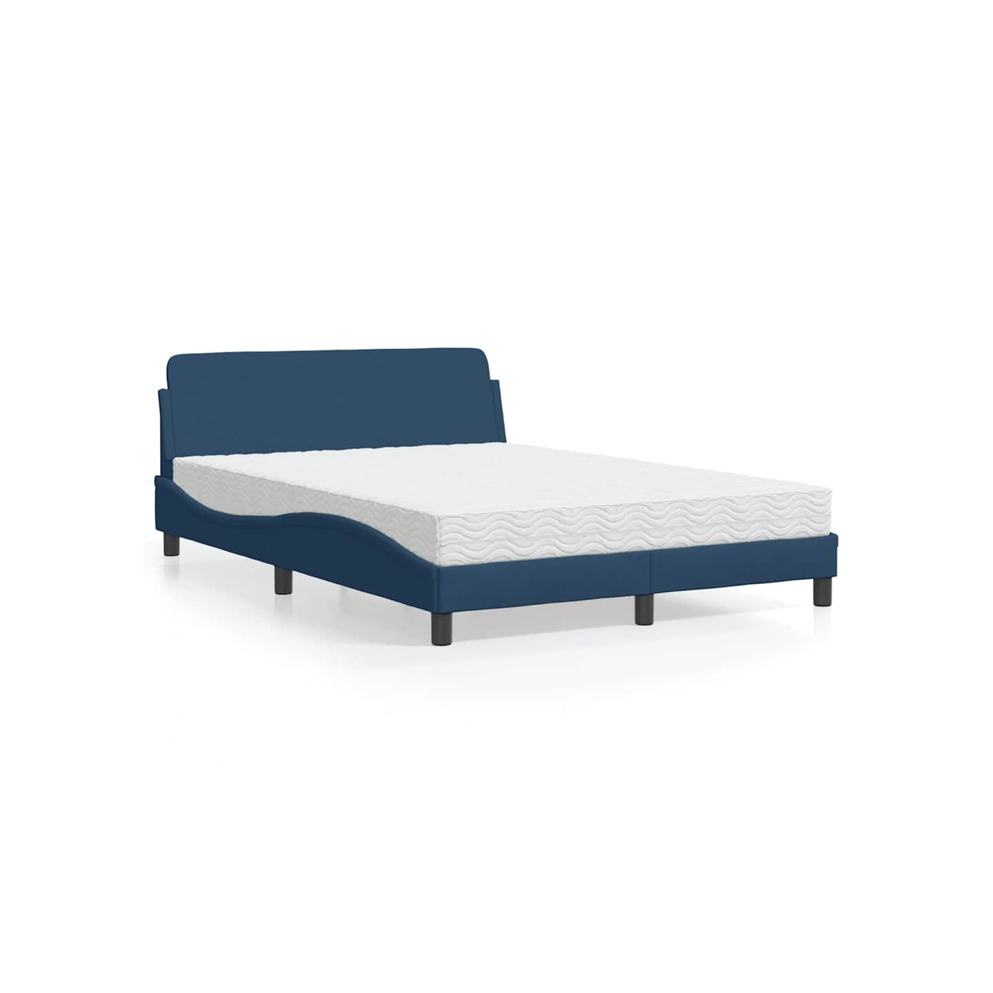 Lit avec matelas Dover bleu 140x190 cm tissu