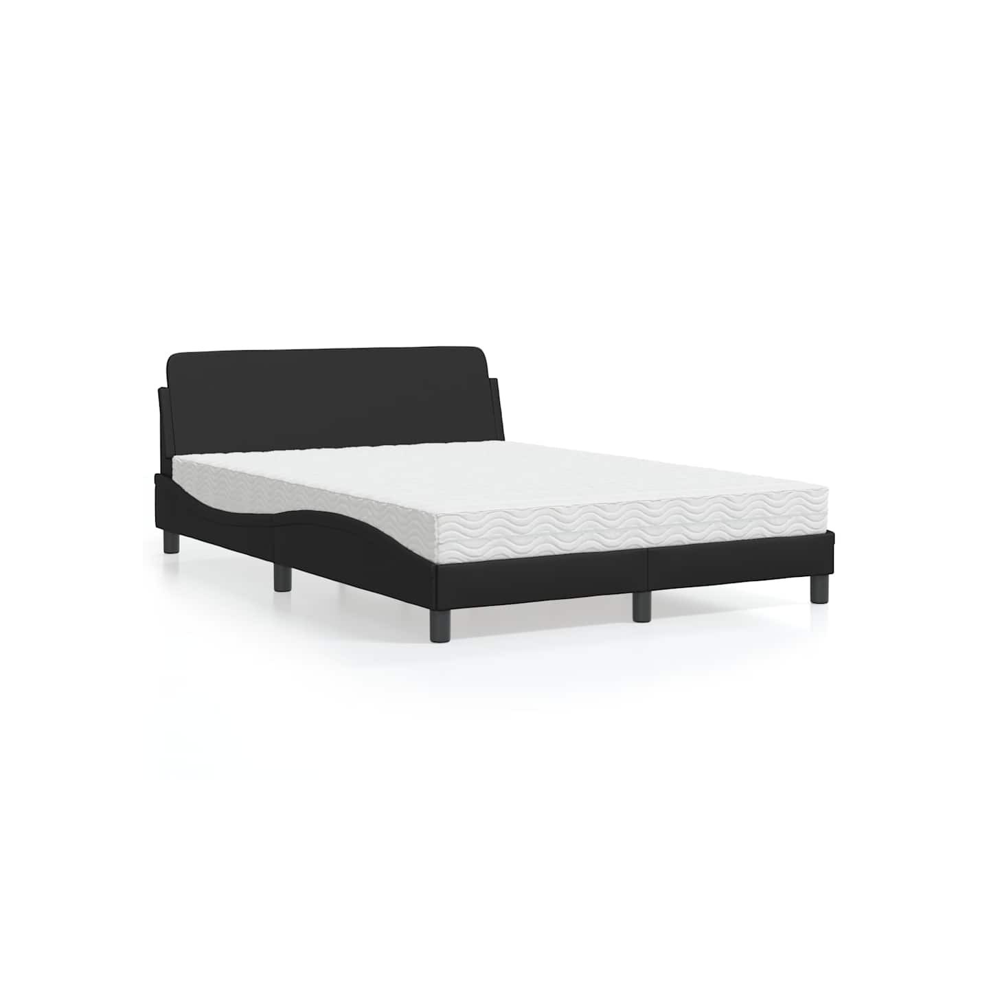 Lit avec matelas Dover noir 140x200 cm similicuir