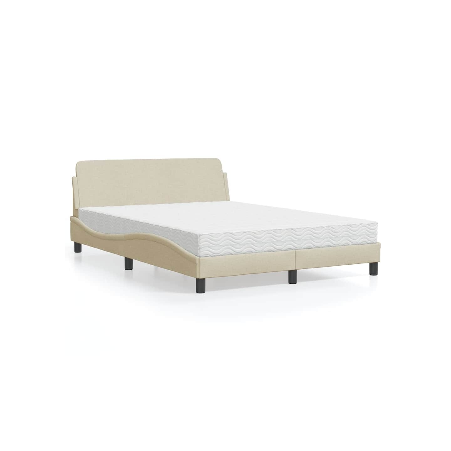 Lit avec matelas Dover crème 140x200 cm tissu