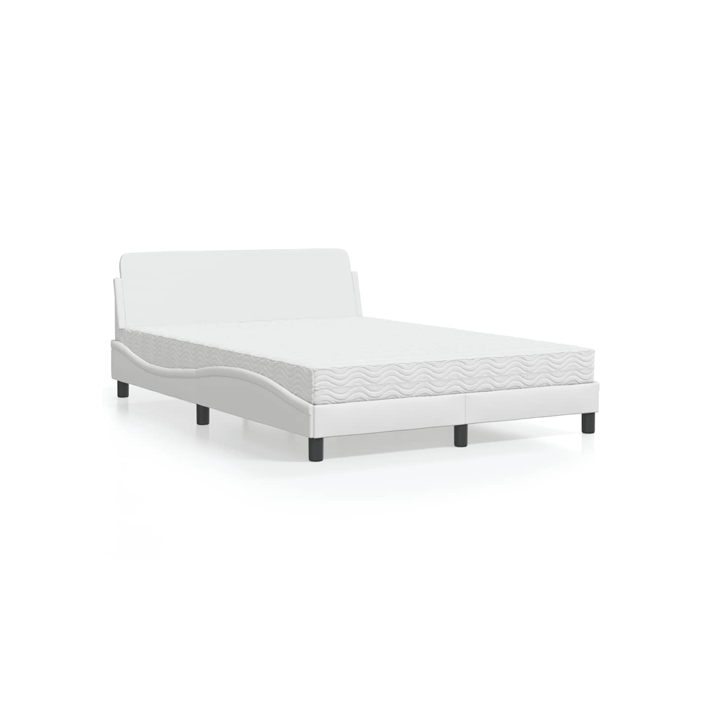 Lit avec matelas Dover blanc 140x200 cm similicuir