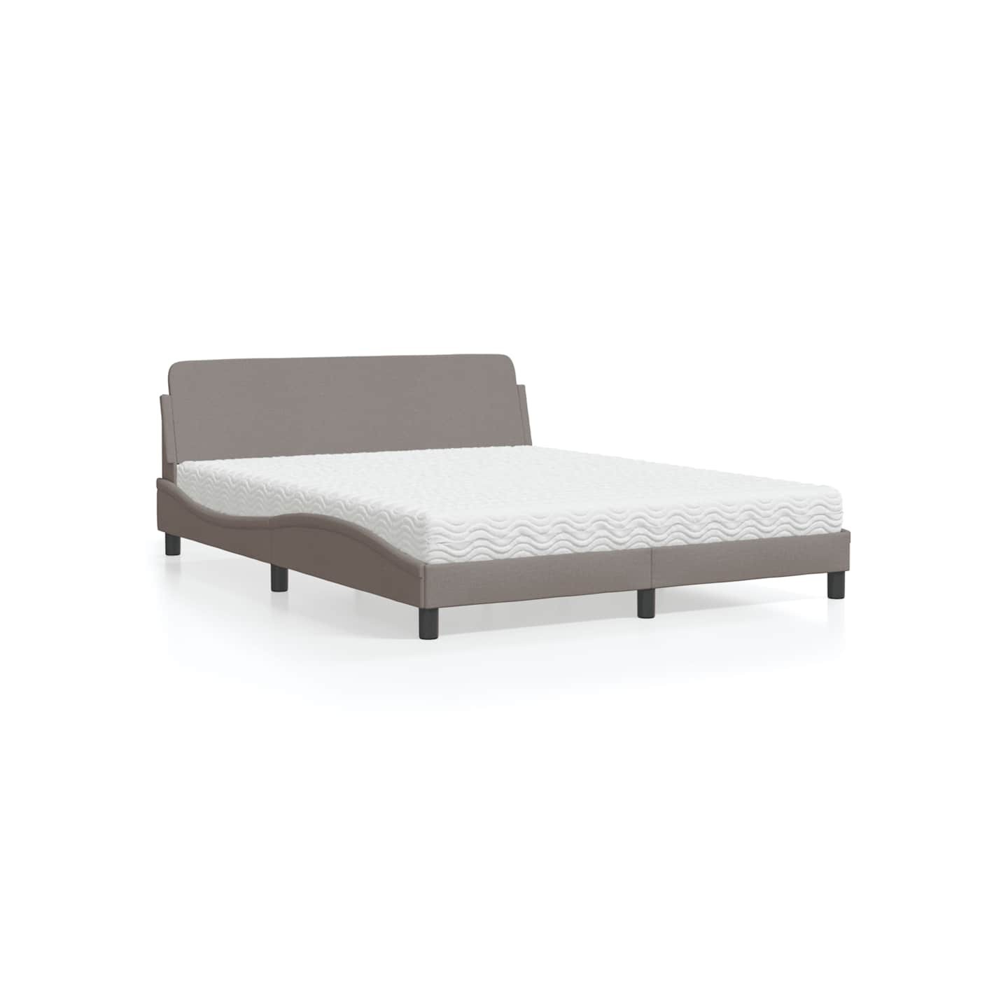 Lit avec matelas Dover taupe 160x200 cm tissu