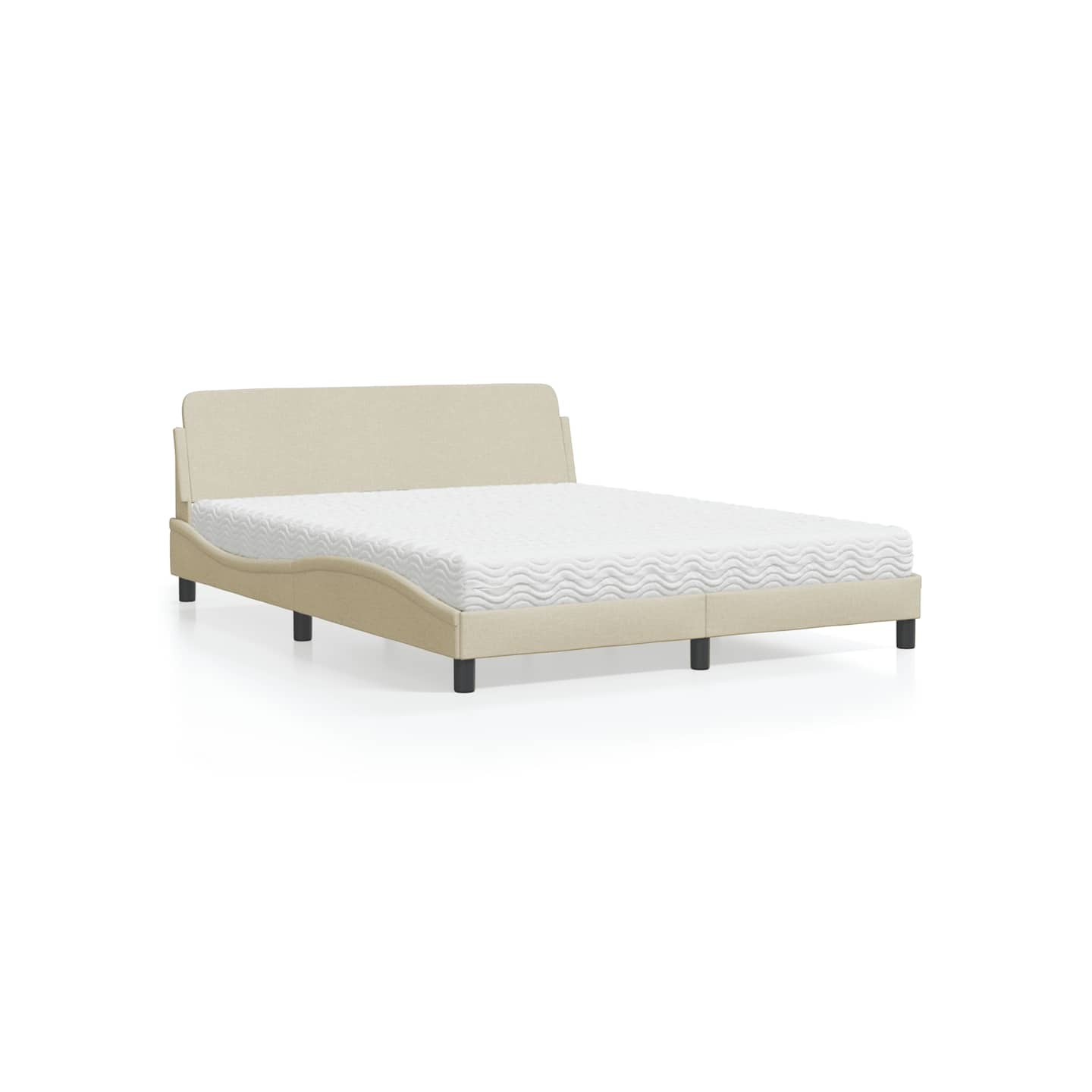 Lit avec matelas Dover crème 160x200 cm tissu