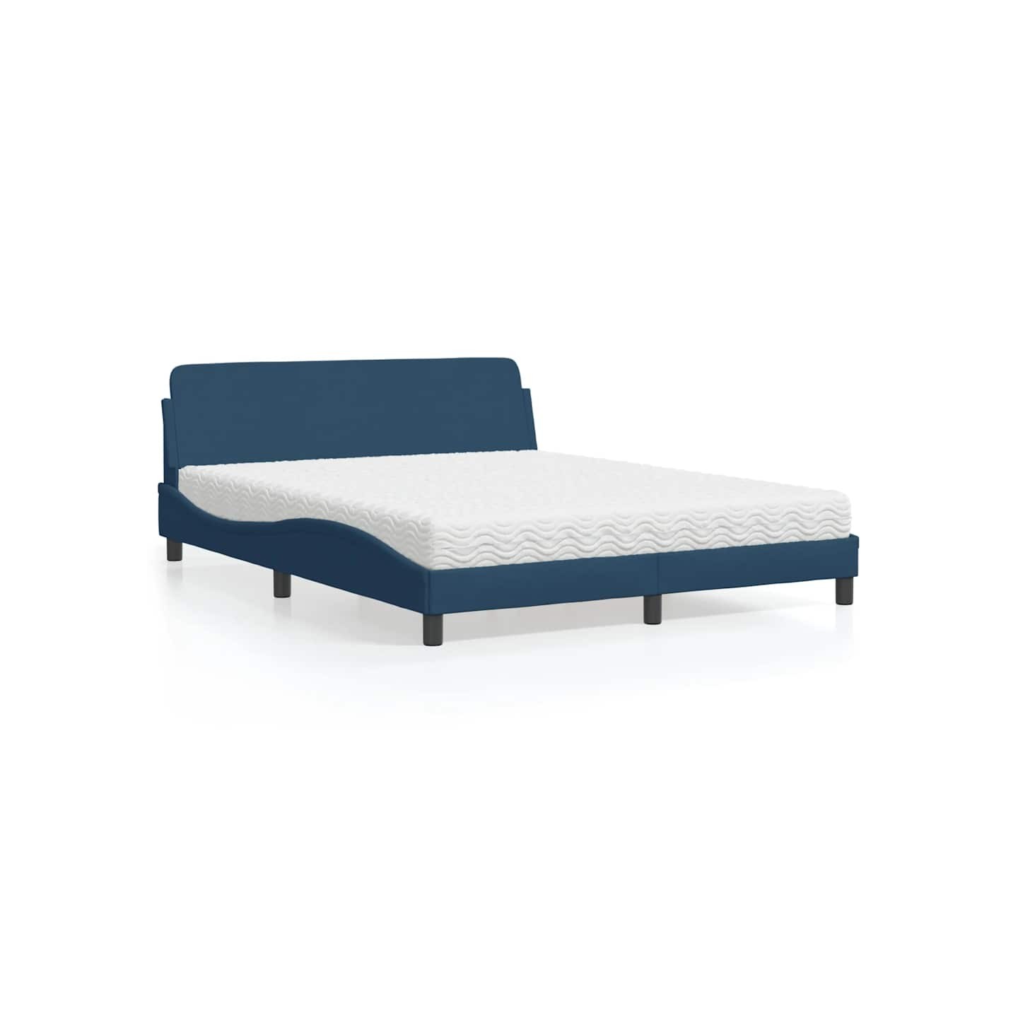 Lit avec matelas Dover bleu 160x200 cm tissu