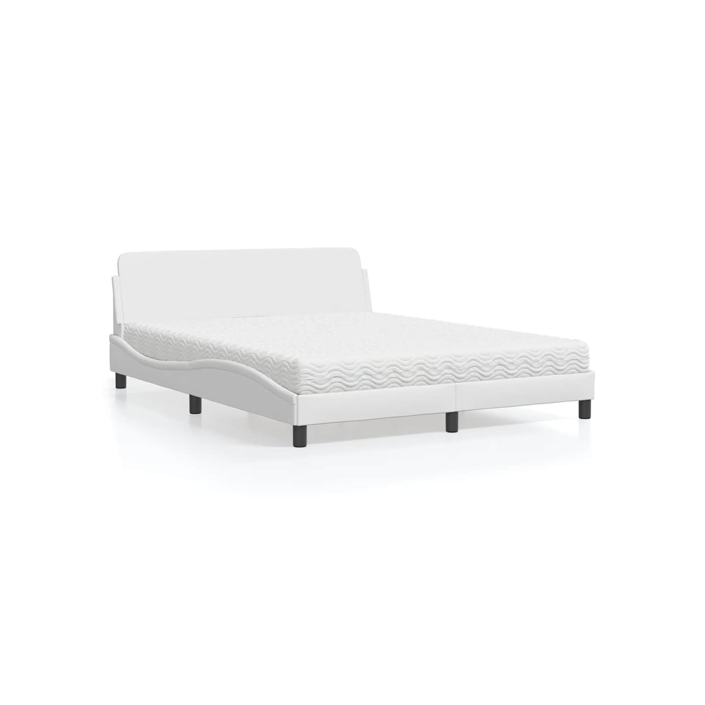 Lit avec matelas Dover blanc 160x200 cm similicuir