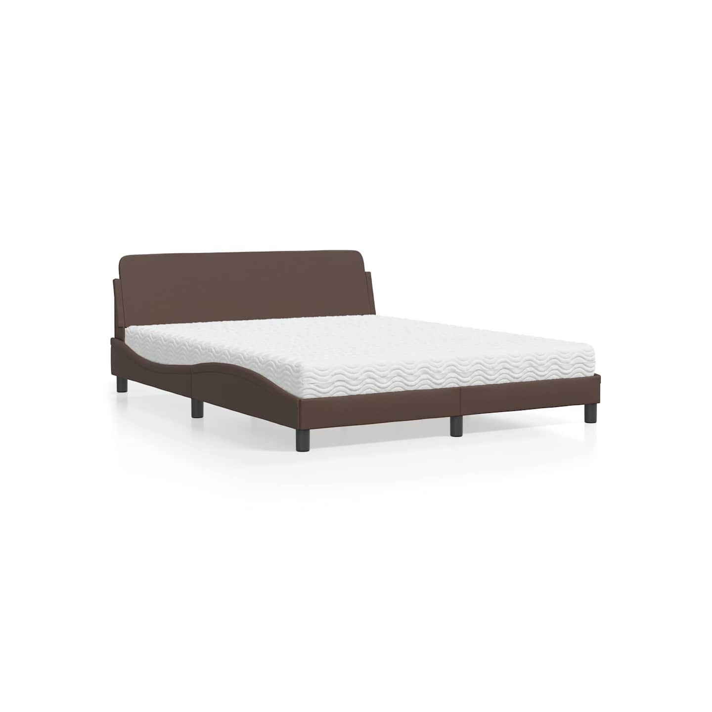 Lit avec matelas Dover marron 160x200 cm similicuir