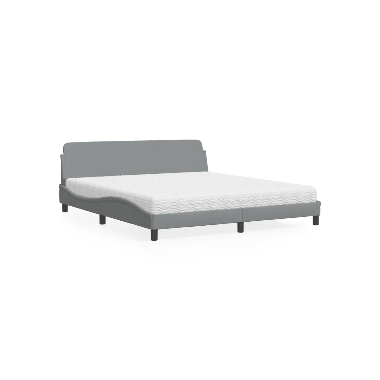 Lit avec matelas Dover gris clair 180x200 cm tissu