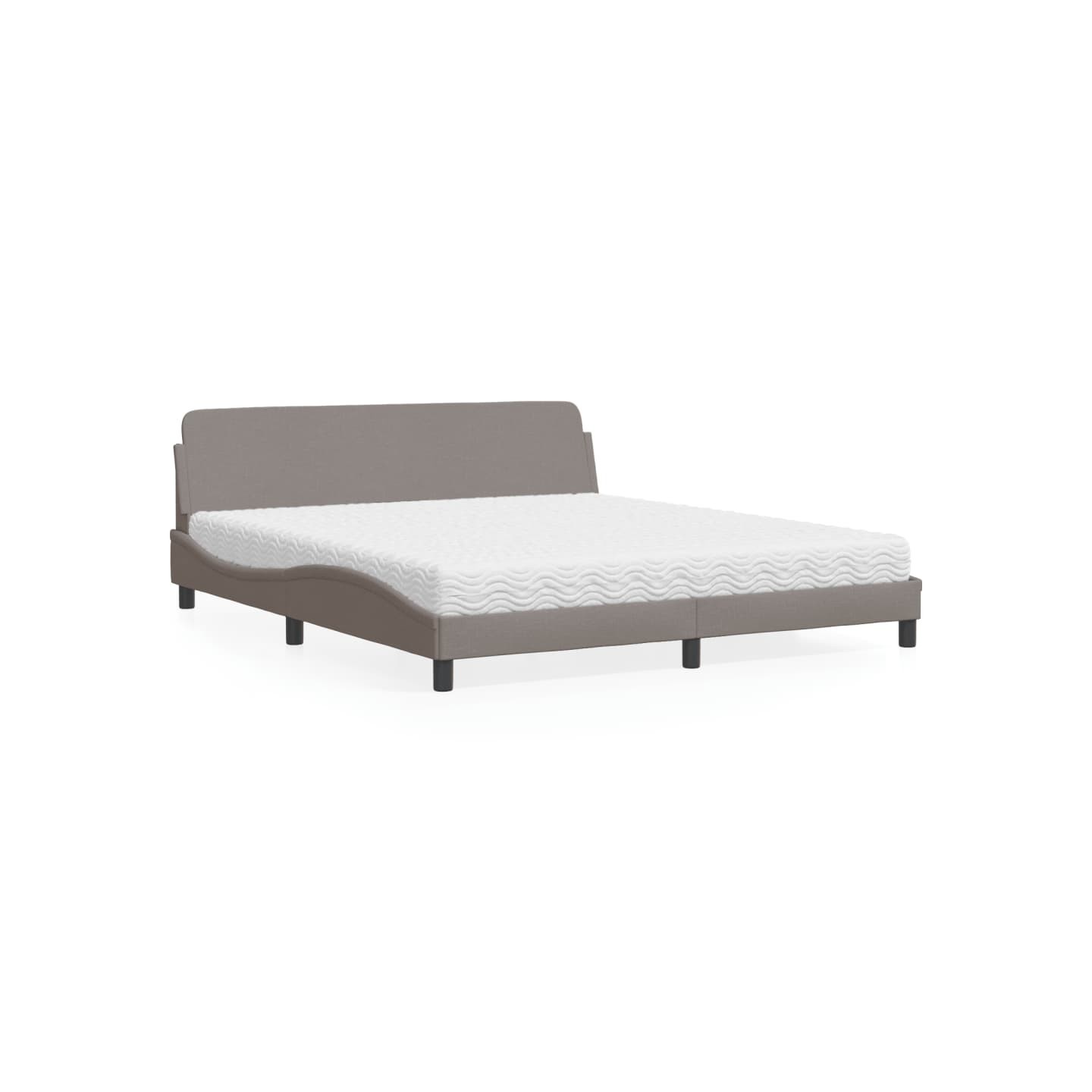Lit avec matelas Dover taupe 180x200 cm tissu