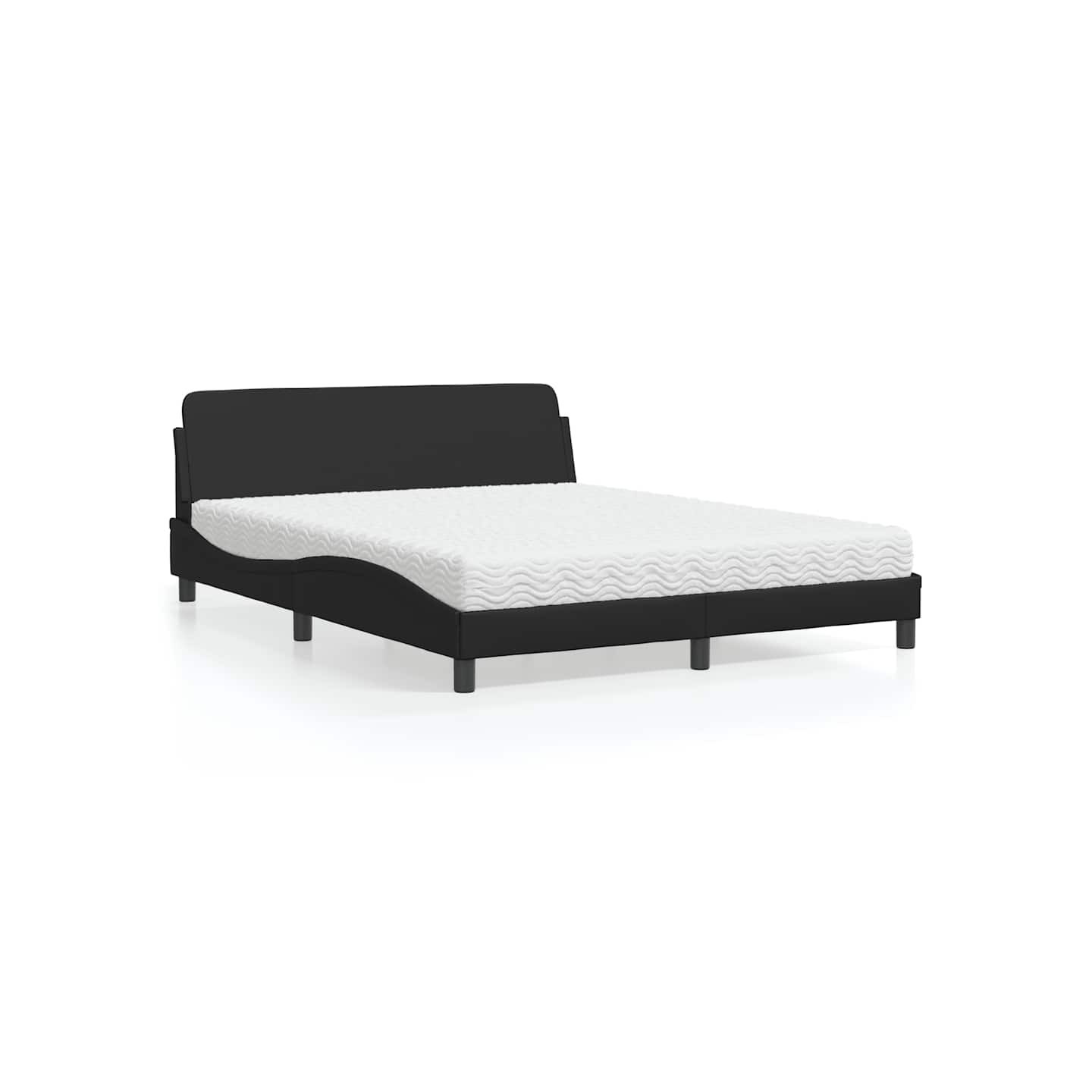 Lit avec matelas Dover noir 160x200 cm similicuir