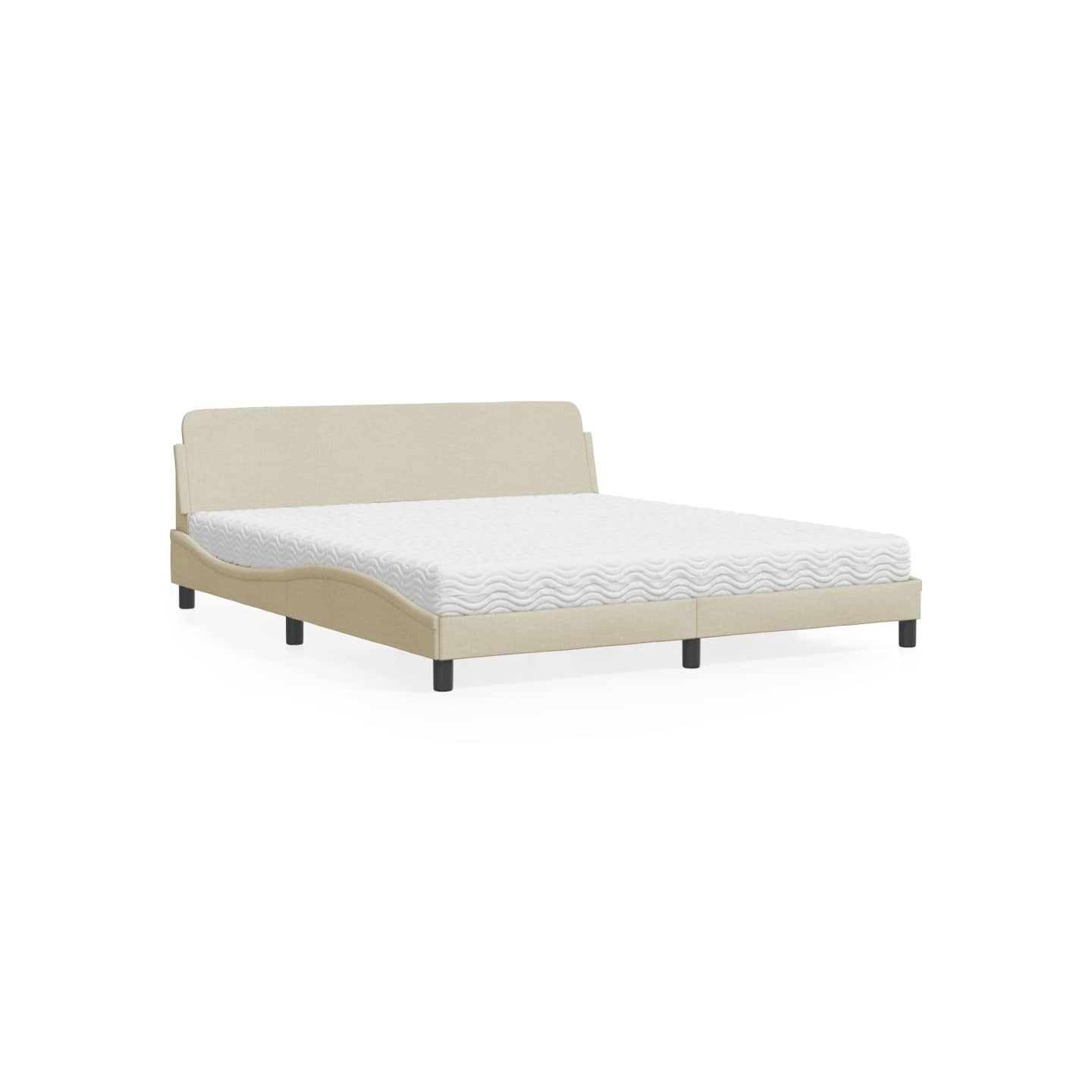 Lit avec matelas Dover crème 180x200 cm tissu
