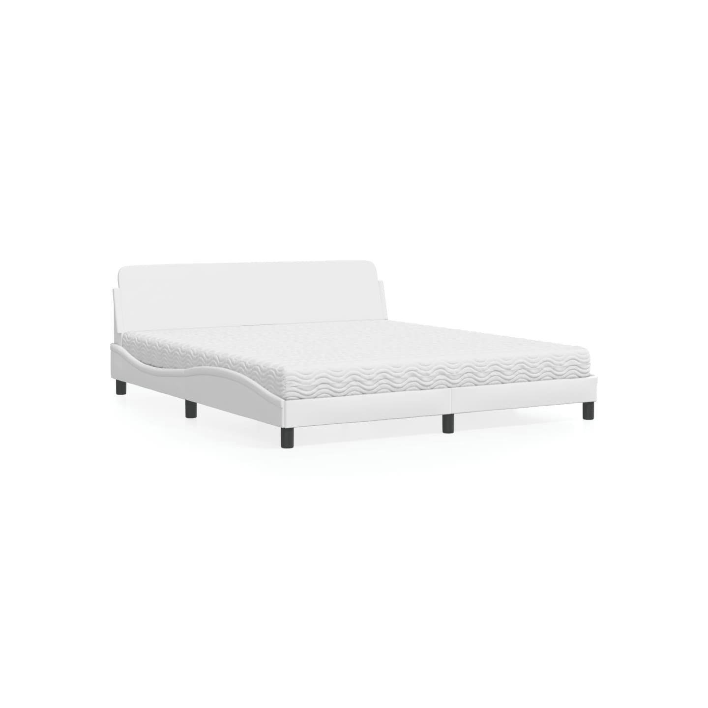 Lit avec matelas Dover blanc 180x200 cm similicuir