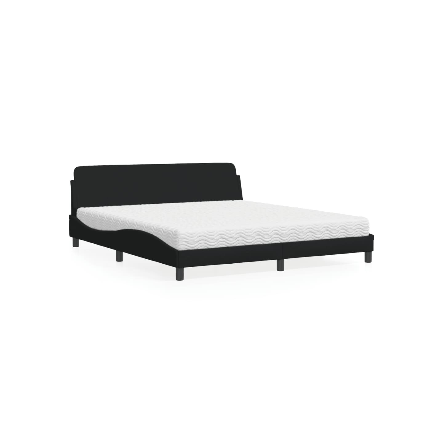 Lit avec matelas Dover noir 180x200 cm tissu