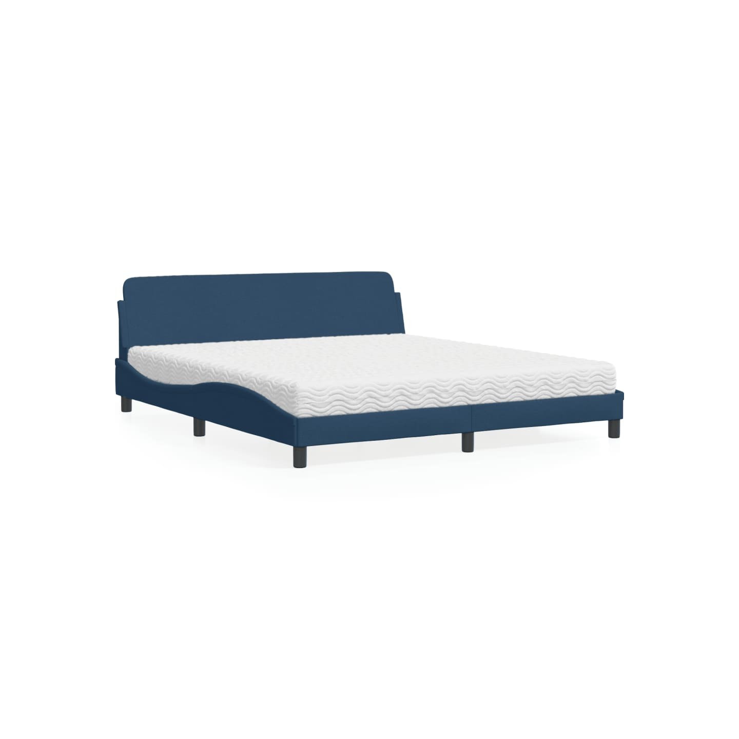 Lit avec matelas Dover bleu 180x200 cm tissu