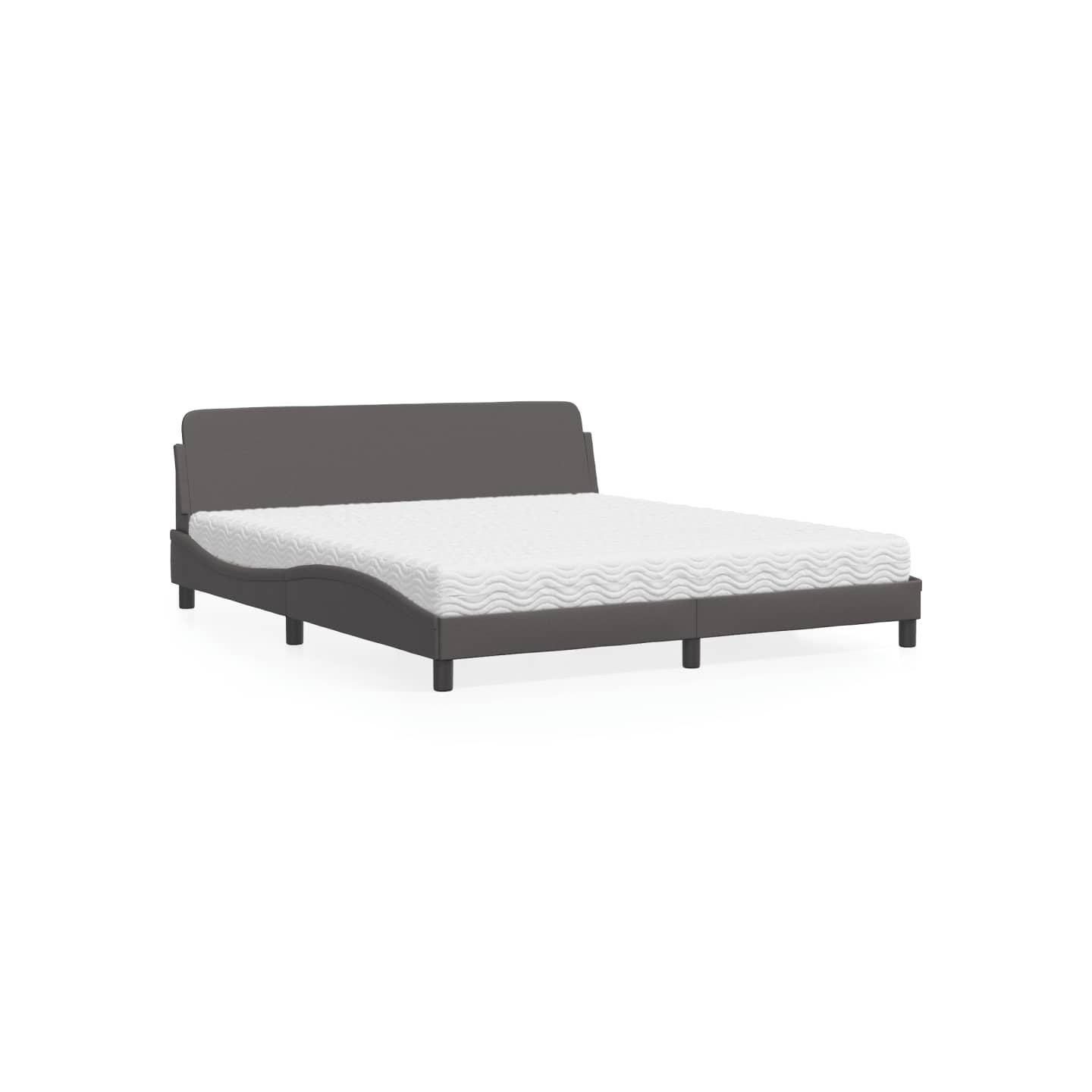 Lit avec matelas Dover gris 180x200 cm similicuir