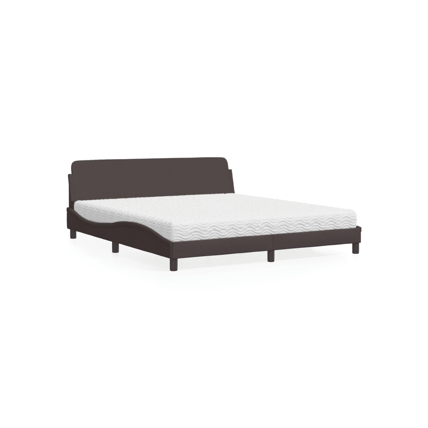 Lit avec matelas Dover marron foncé 180x200 cm tissu