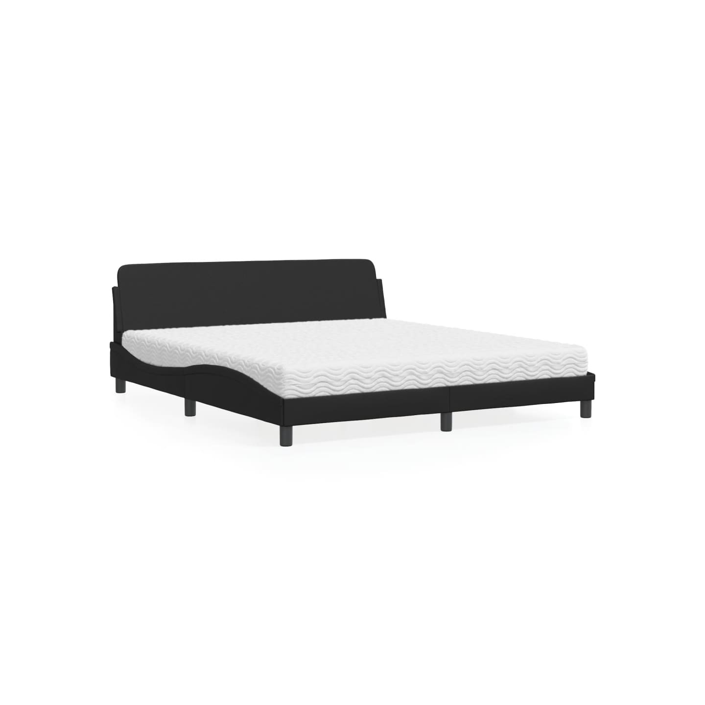 Lit avec matelas Dover noir 180x200 cm similicuir