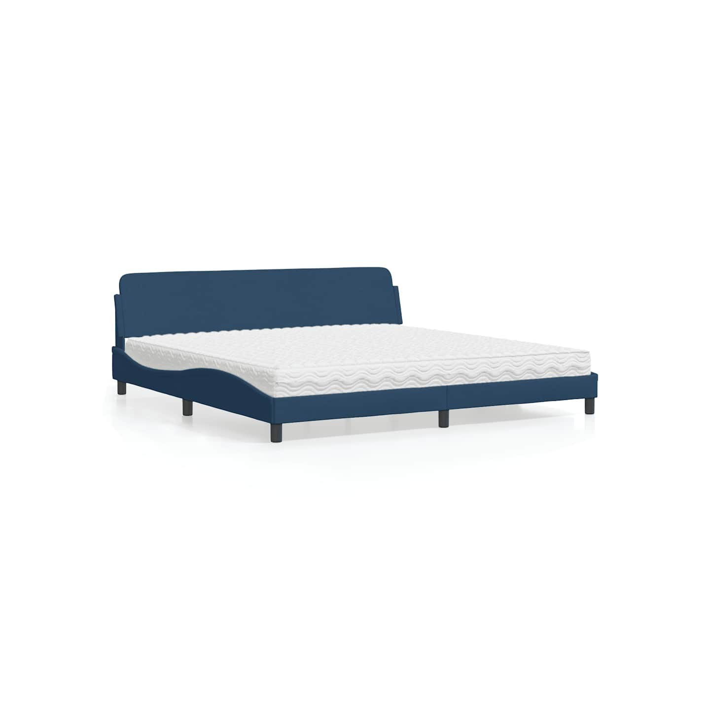 Lit avec matelas Dover bleu 200x200 cm tissu