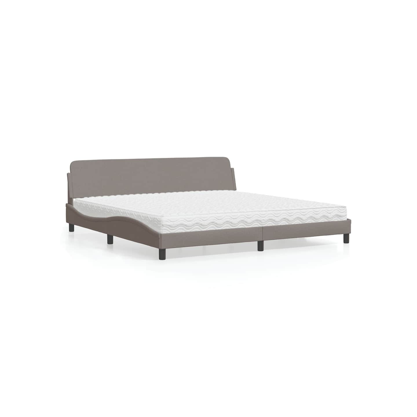 Lit avec matelas Dover taupe 200x200 cm tissu