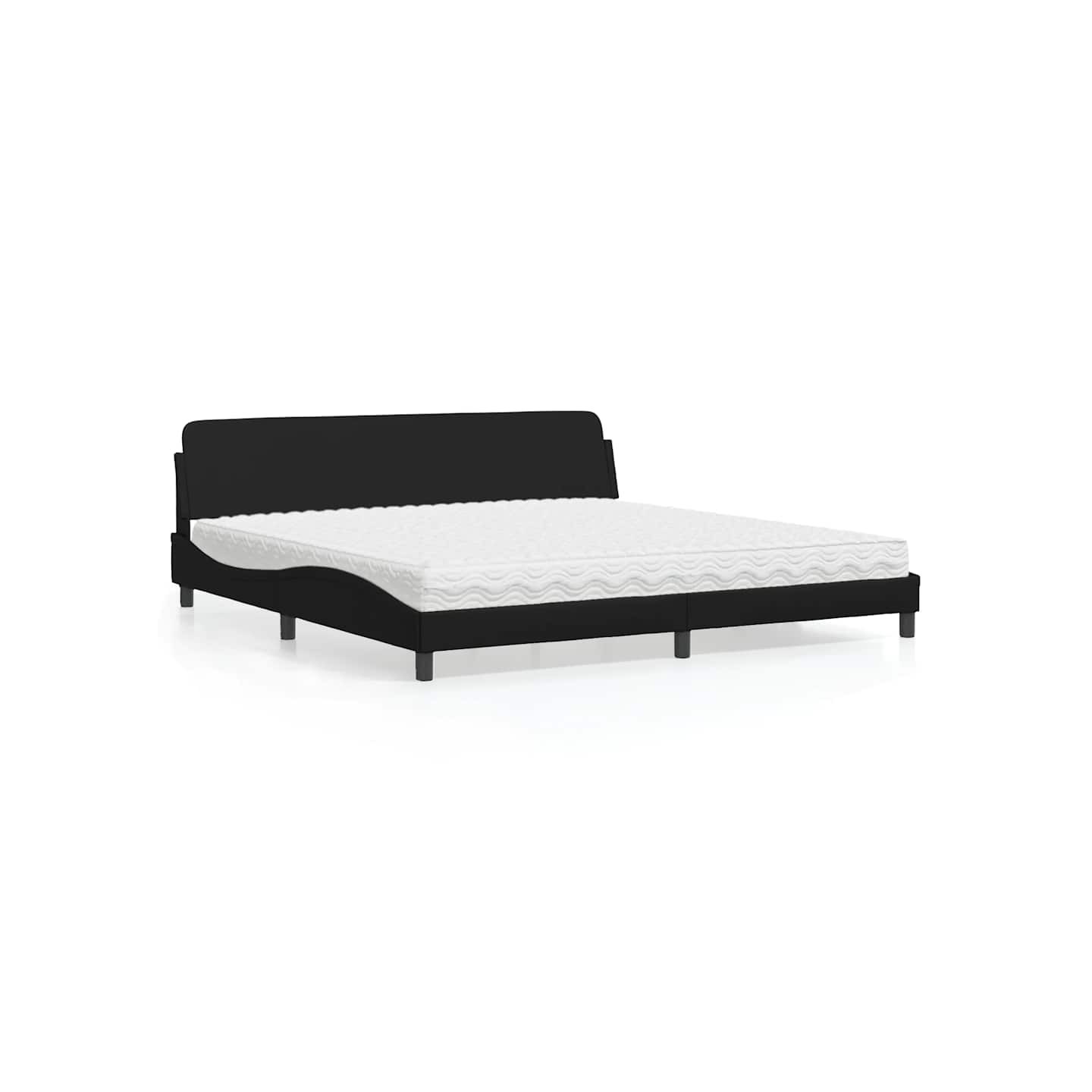 Lit avec matelas Dover noir 200x200 cm similicuir