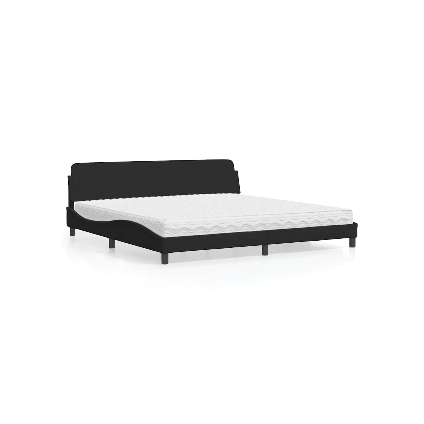 Lit avec matelas Dover noir 200x200 cm velours
