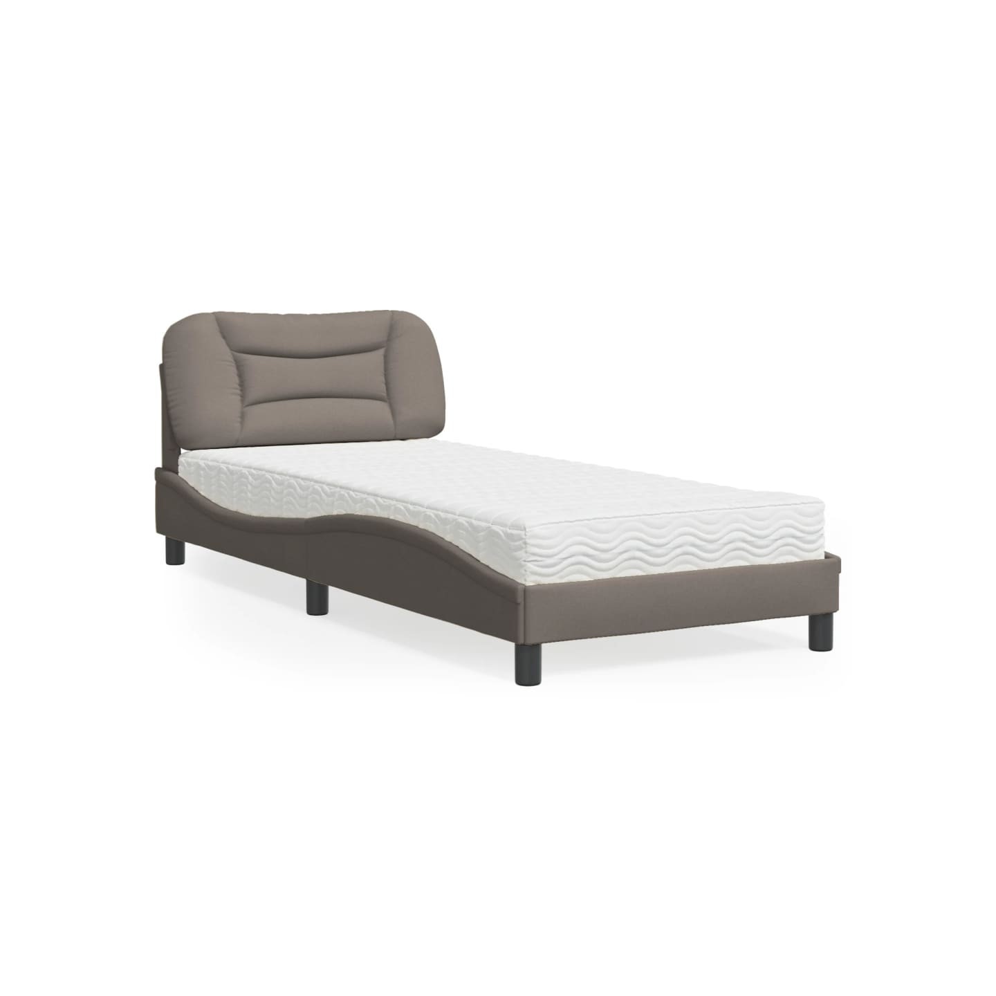 Lit avec matelas Hvar taupe 80x200 cm tissu