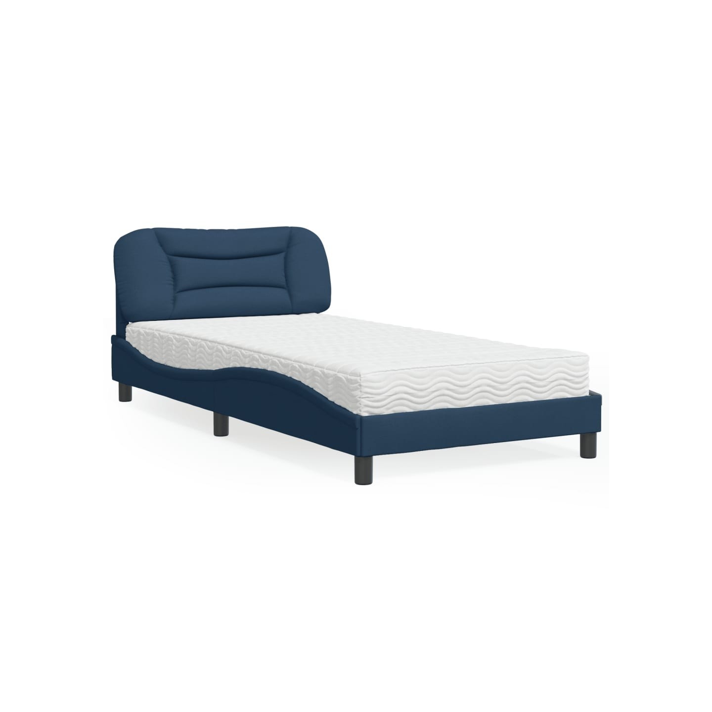 Lit avec matelas Hvar bleu 100x200 cm tissu