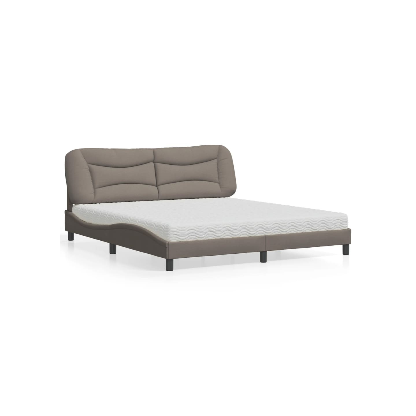 Lit avec matelas Hvar taupe 180x200 cm tissu